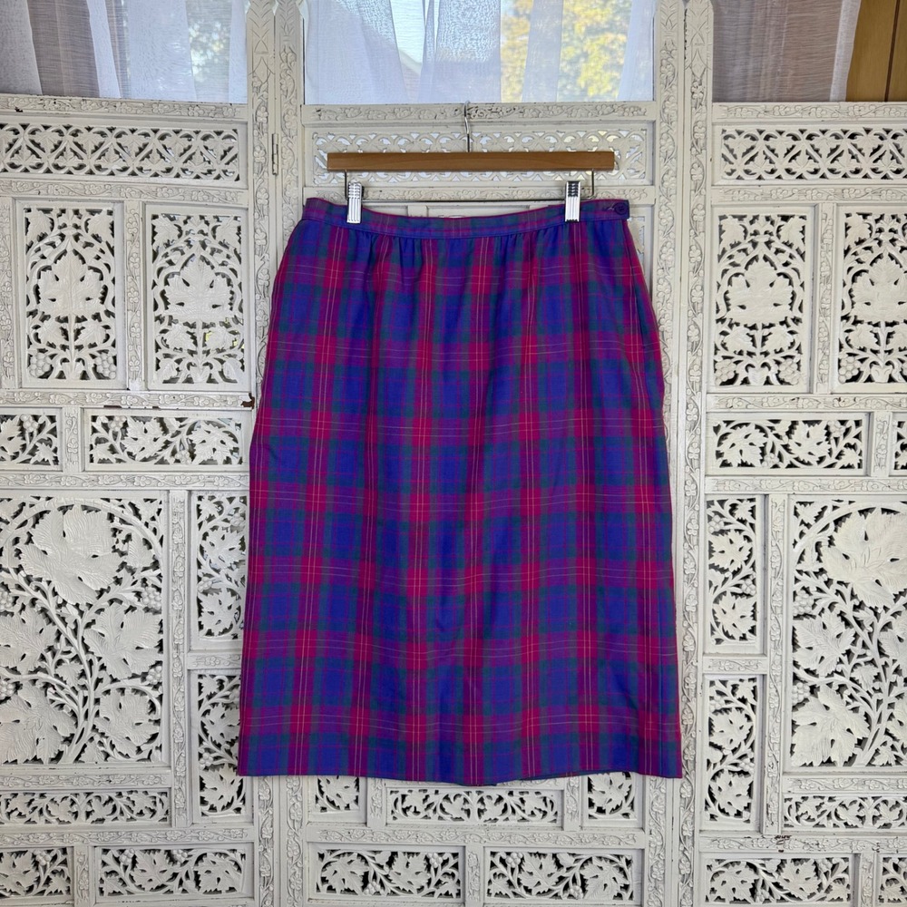 Vtg Pendleton Country Sophisticates Preppy Plaid Skirt Womens 16 Fits 12/14